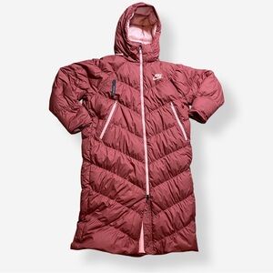 Nike Sportswear Down Fill Long Parka Jacket Pink Women’s Size Large (BV2881-661)